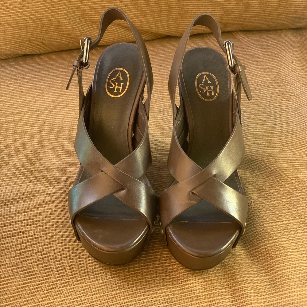 ASH brown platform heels